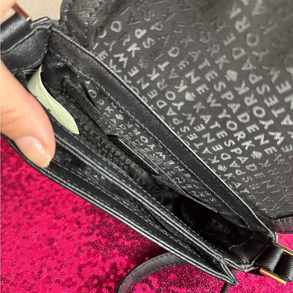 KATE SPADE ♠️ Mini Black Clutch with Crossbody Strap, Gold Hardware - Picture 3 of 12
